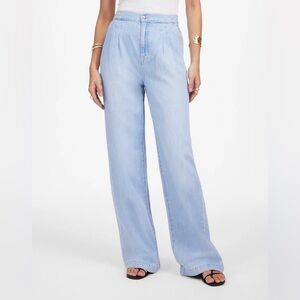 NWT Madewell Light Blue Harlow Wide-Leg Jean: Airy Denim Edition Noll Wash 25